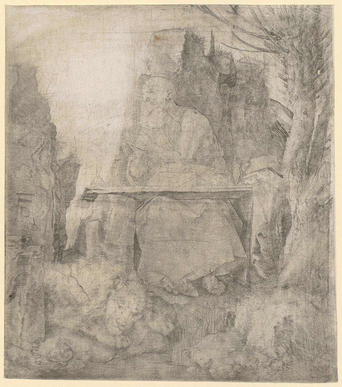 Den hellige Hieronymus ved siden av piletreet av Albrecht Dürer
