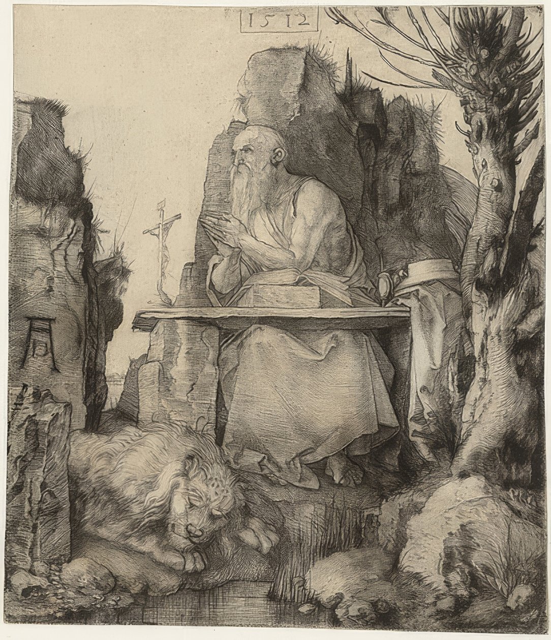 Saint Hieronymus ved siden av selje. 1512 av Albrecht Dürer