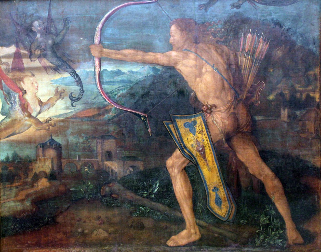 Herkules dreper de stymfaliske fuglene av Albrecht Dürer