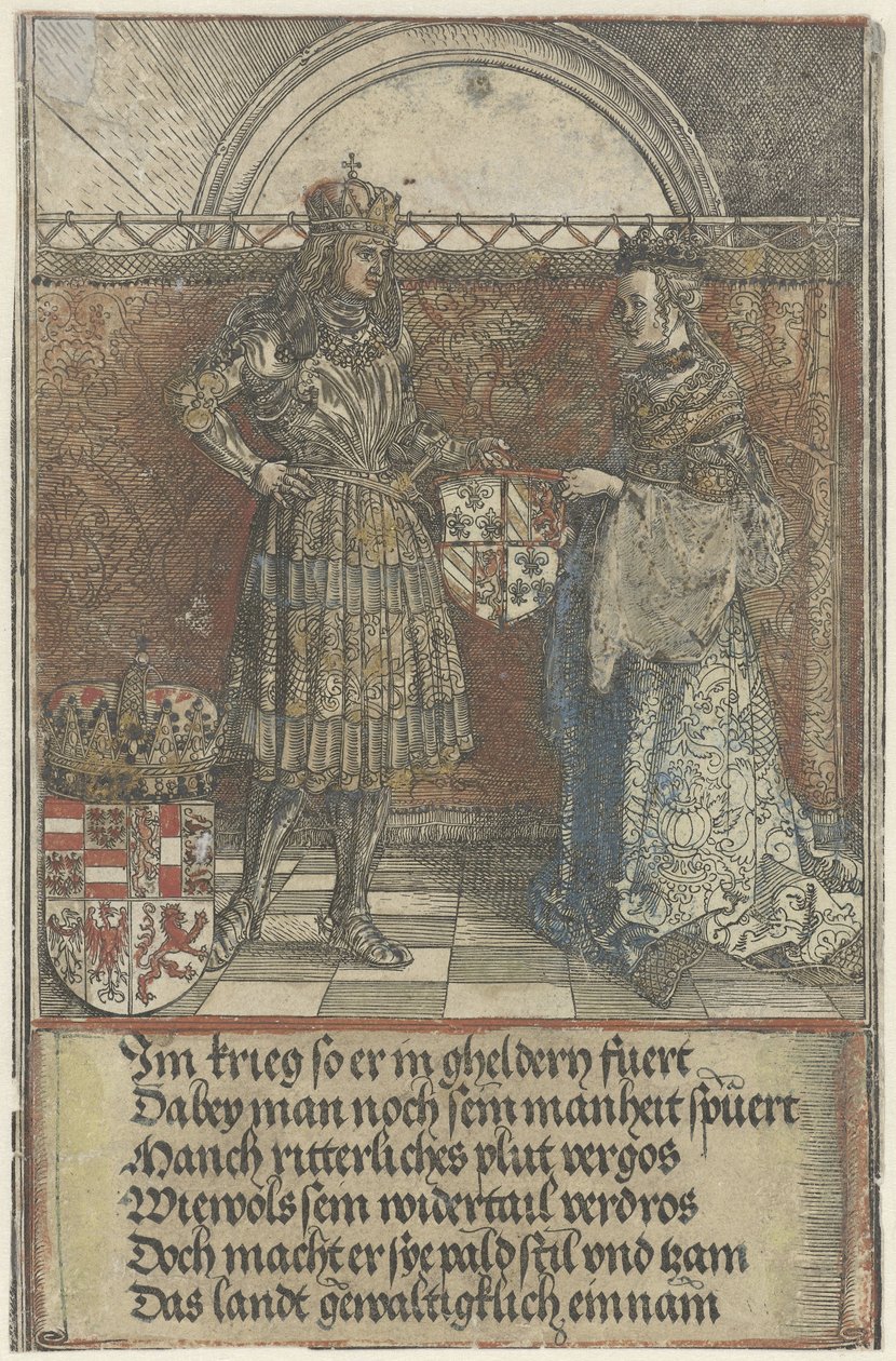 Det burgundiske ekteskapet: Maximilian gifter seg med Maria av Burgund Triumfbuen til keiser Maximilian I (serietittel) av Albrecht Dürer