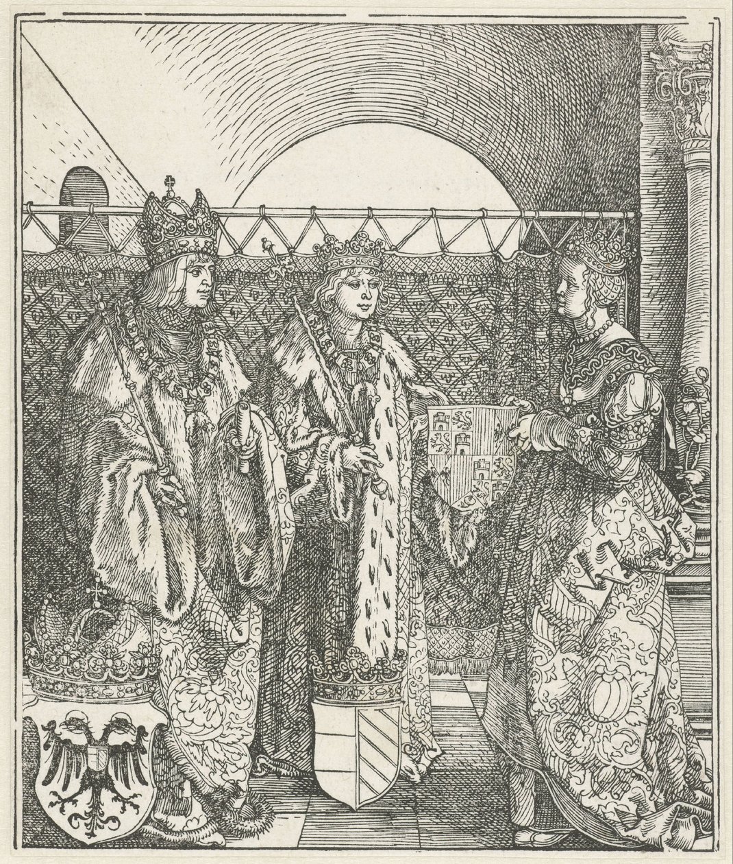 Det spanske ekteskapet: Filip den vakre gifter seg med Johanna av Castilla av Albrecht Dürer