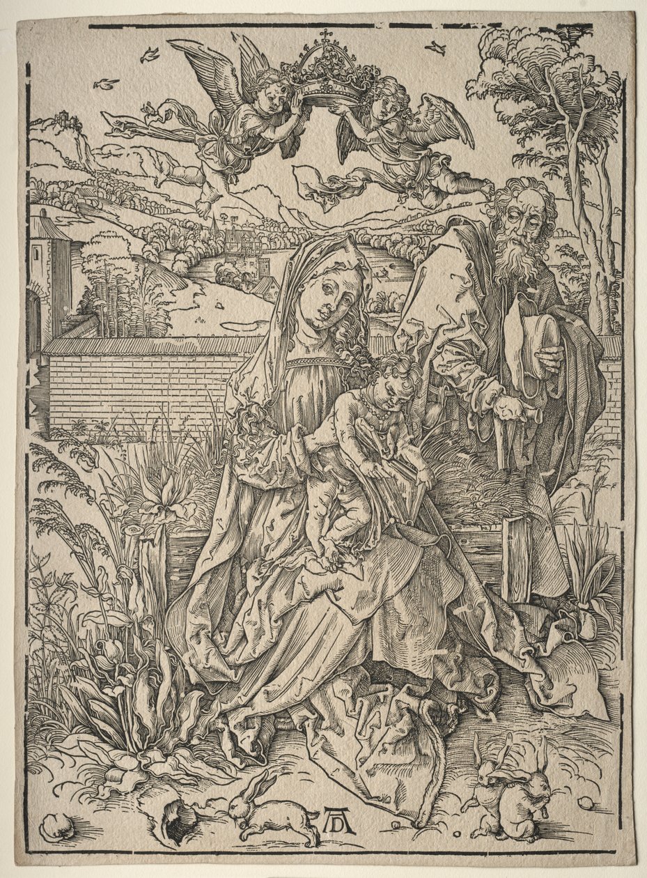 Hellig familie med de tre harene av Albrecht Dürer