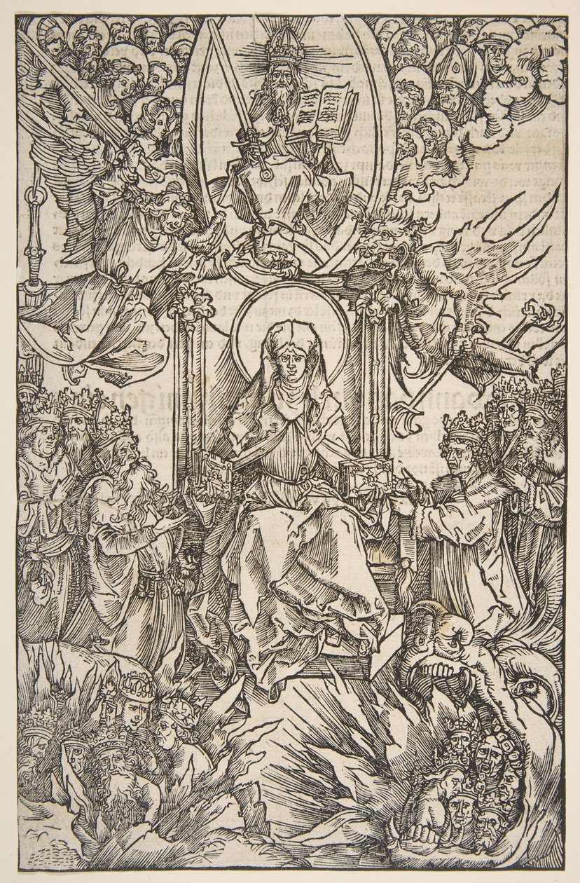 Illustrasjon fra Revelations Sancte Birgitte, Koberger Nürnberg 1502 Tysk Text.n.d. av Albrecht Dürer