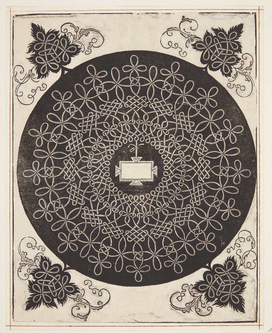 Interlaced ledningsmønster med avlangt skjold av Albrecht Dürer