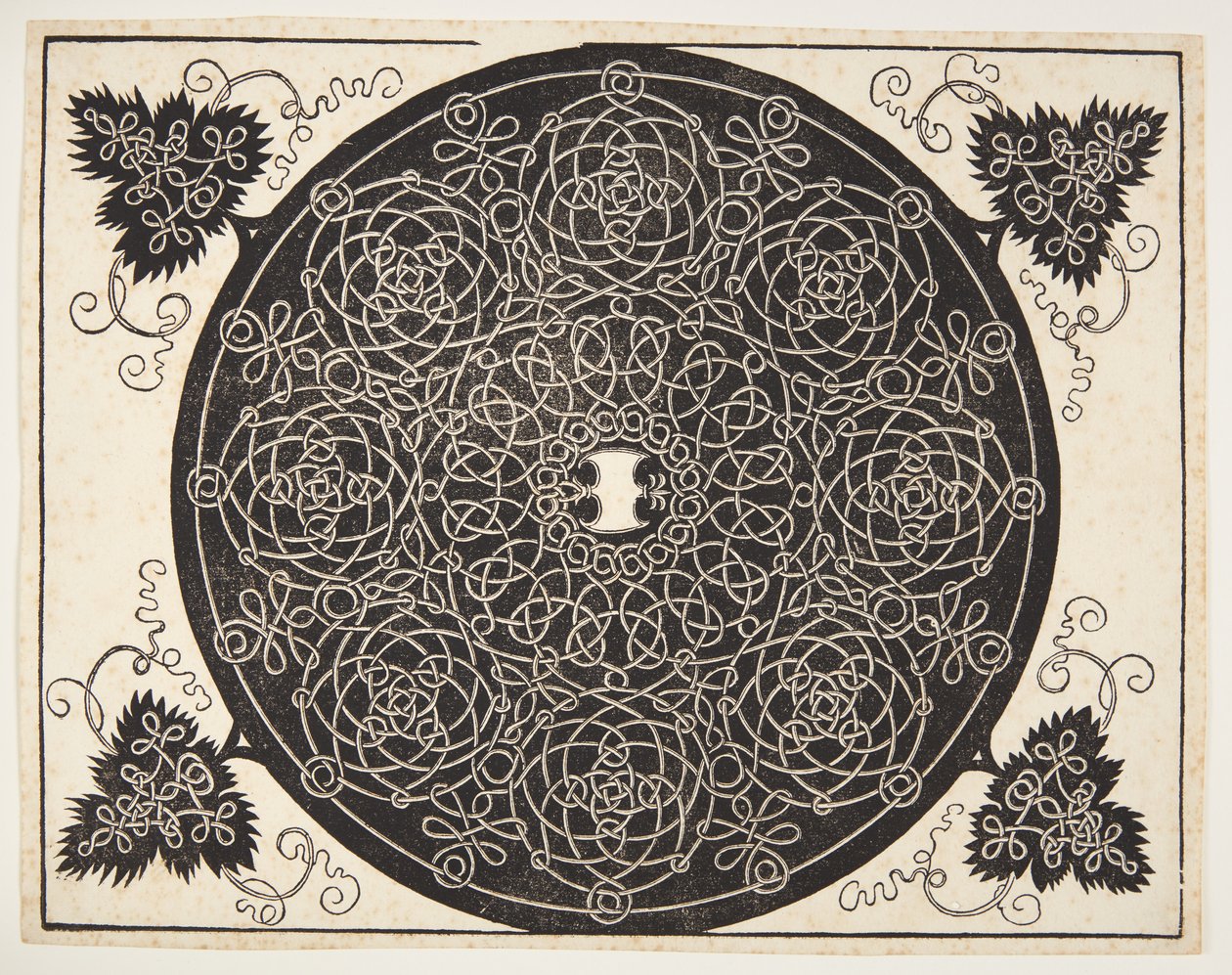 Interlaced ledningsmønster med scalloped skjold av Albrecht Dürer