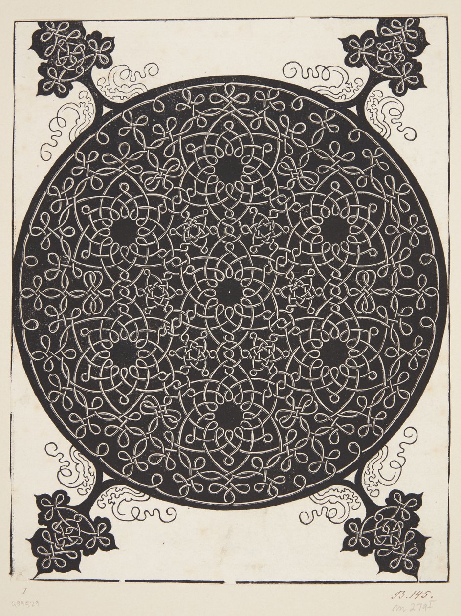 Interlaced snormønster med syv sekskantede stjerner av Albrecht Dürer