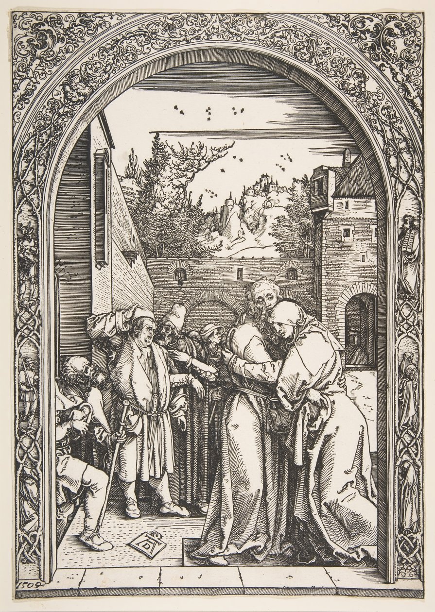 Joachim og Anna ved Golden Gate, fra The Life of the Virgin, 1504. av Albrecht Dürer