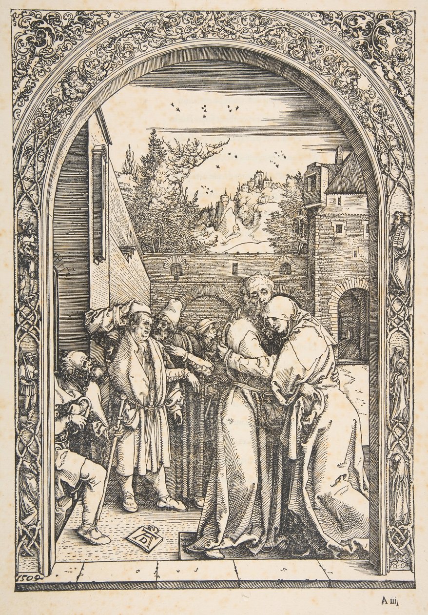 Joachim og Anna ved Golden Gate, fra The Life of the Virgin, ca. 1504. av Albrecht Dürer