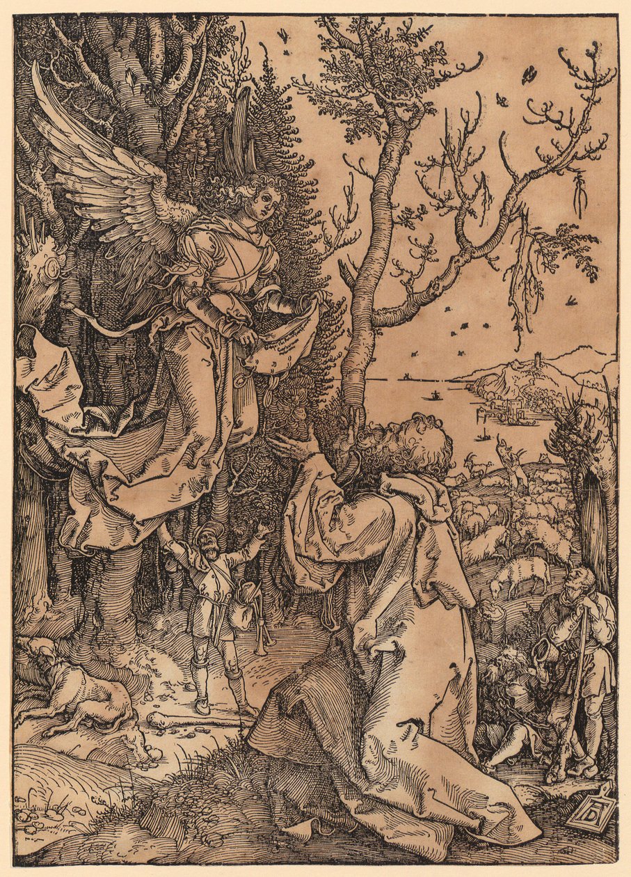 Joachim på marken, blad 3 i serien «Marias liv» av Albrecht Dürer