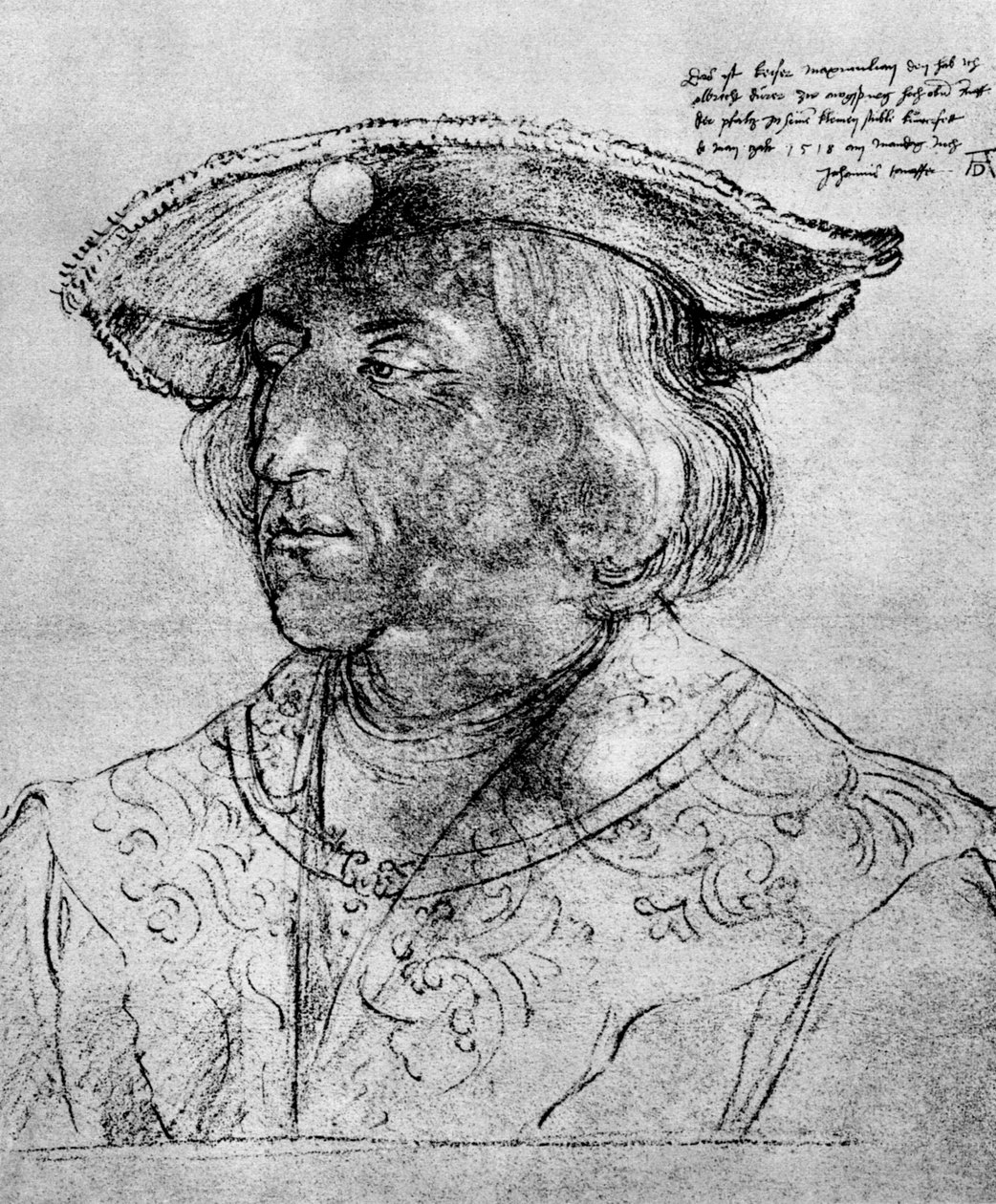 Kaiser Maximilian I, 1518, 1936 av Albrecht Dürer