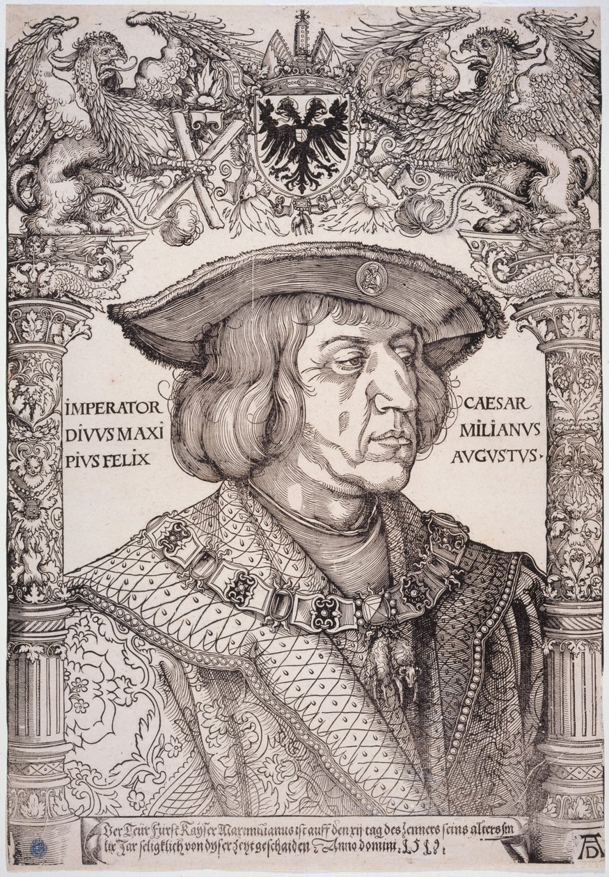 Keiser Maximilian I (Bartsch 153) av Albrecht Dürer