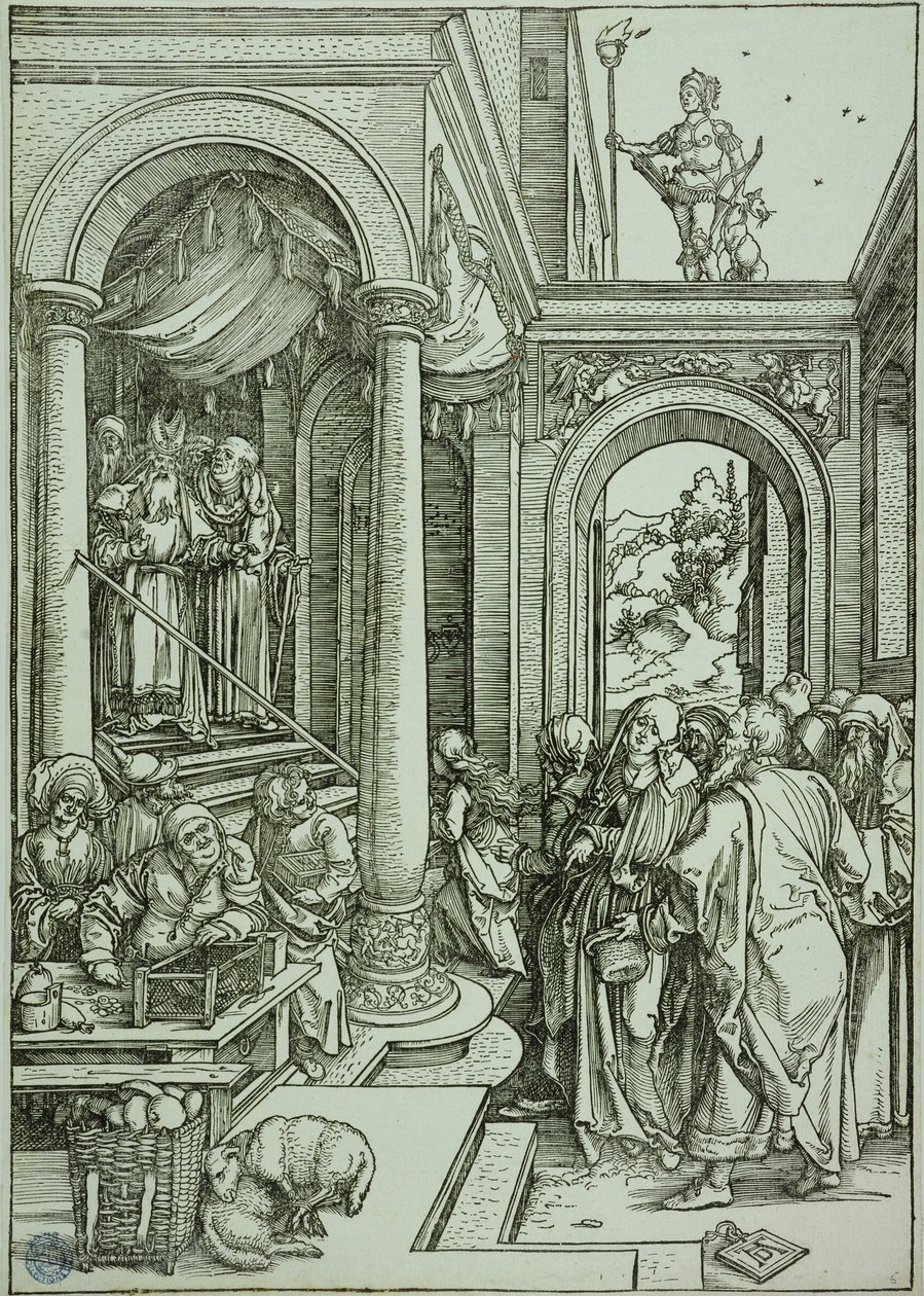 Jomfru Marias liv: Marias fremstilling i tempelet (Bartsch 81) av Albrecht Dürer