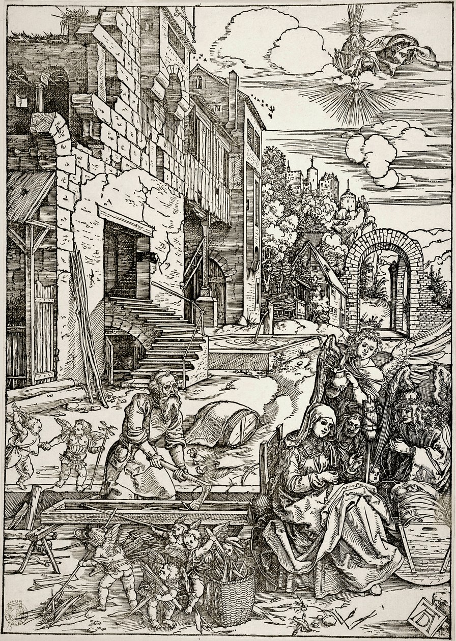 Jomfru Marias liv: Den hellige families opphold i Egypt (Bartsch 90) av Albrecht Dürer