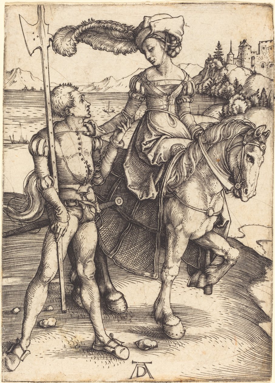 Lady on Horseback og Lansquenet av Albrecht Dürer