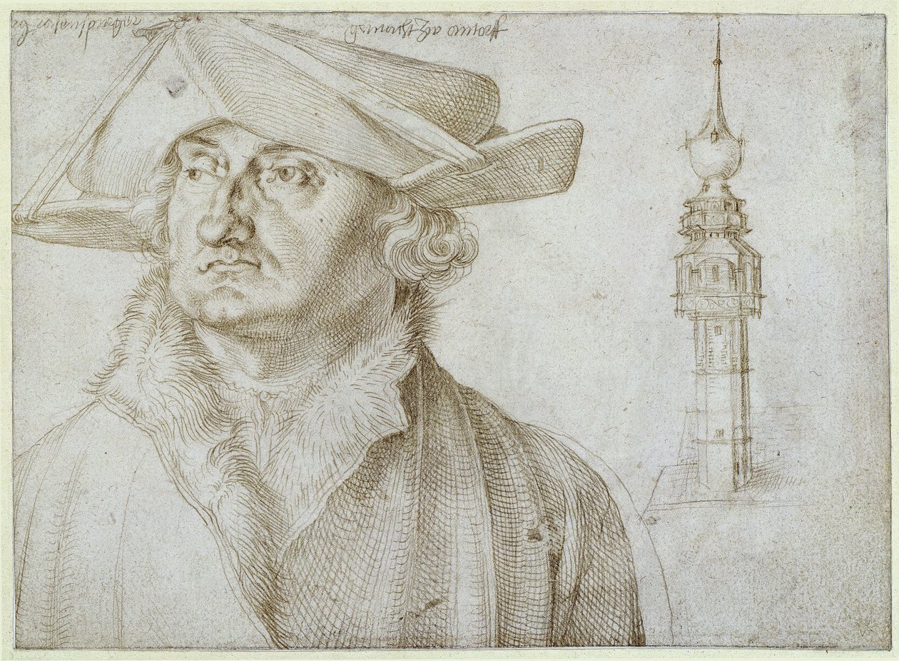 Lazarus Ravensburger og tårnet ved hoffet i Lier i Antwerpen av Albrecht Dürer