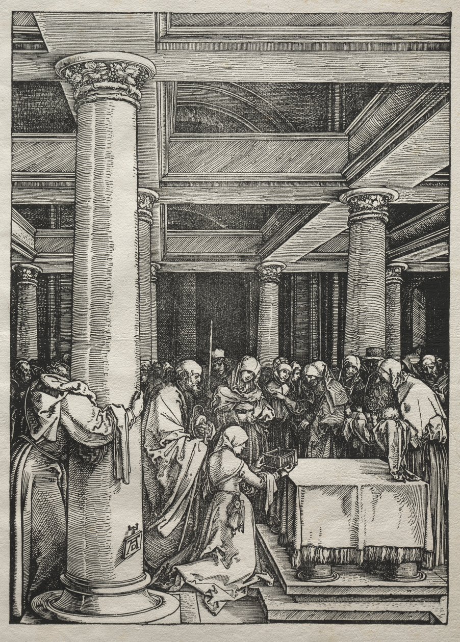 Jomfruens liv: Presentasjon av Jesus i tempelet, 1504-1505. av Albrecht Dürer