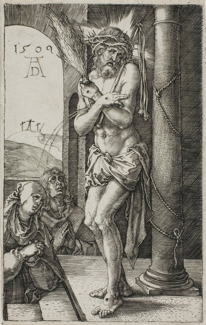 Man of Sorrows by the Column, frontispice fra The Engraved Passion, av Albrecht Dürer