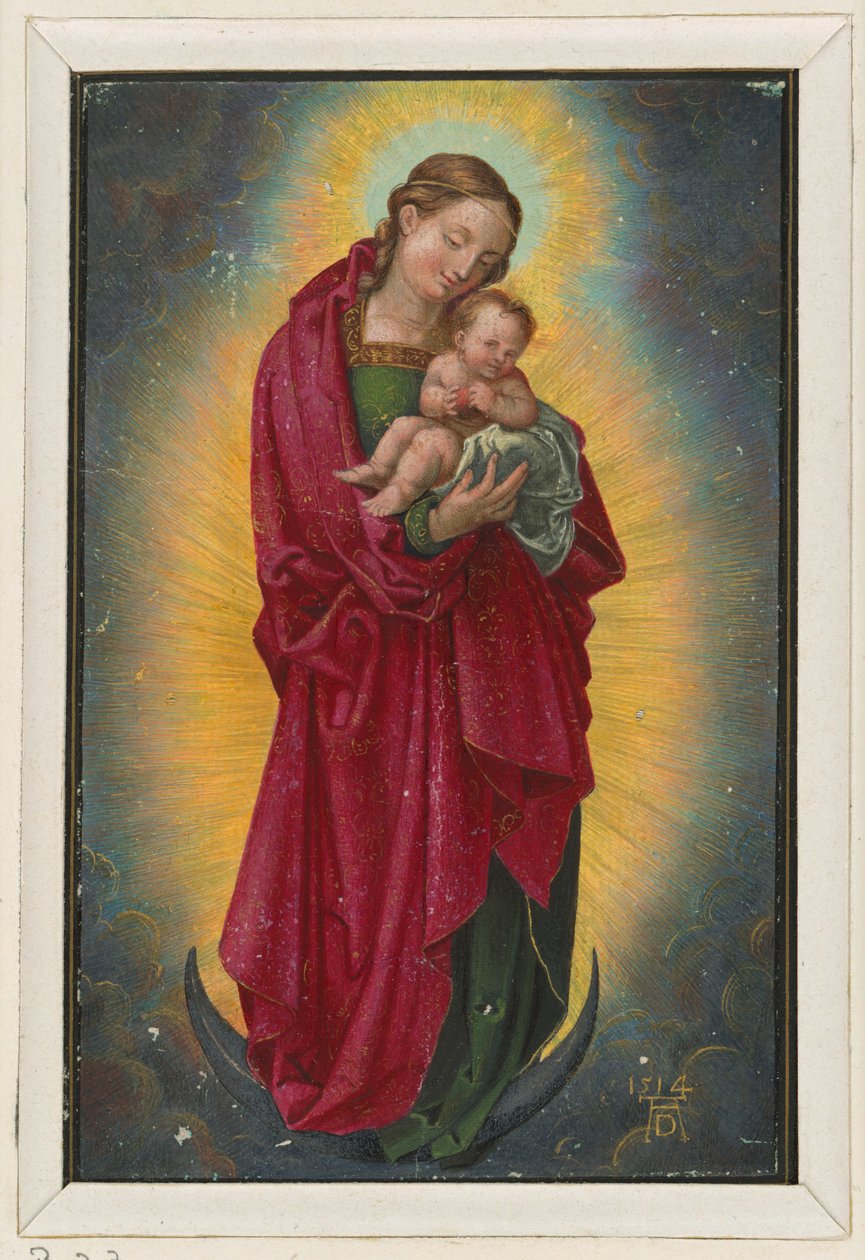 Maria med diadem og barn på månesigden av Albrecht Dürer