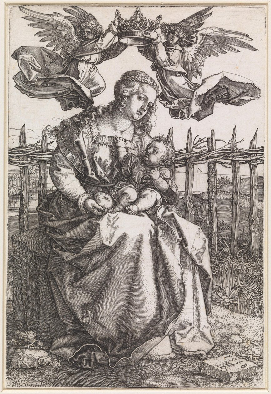 Maria med barnet, kronet av to engler av Albrecht Dürer