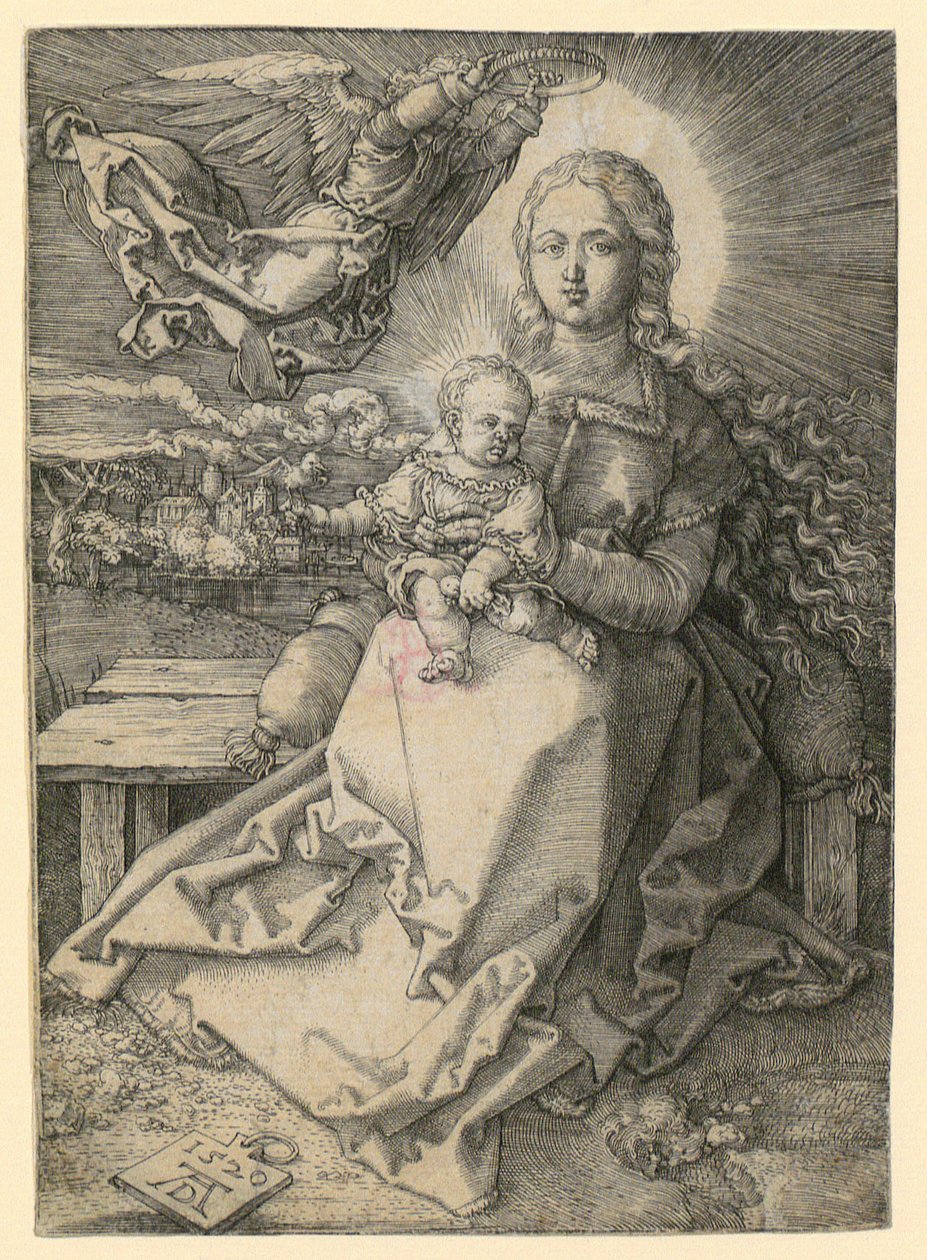Maria kronet av en engel av Albrecht Dürer