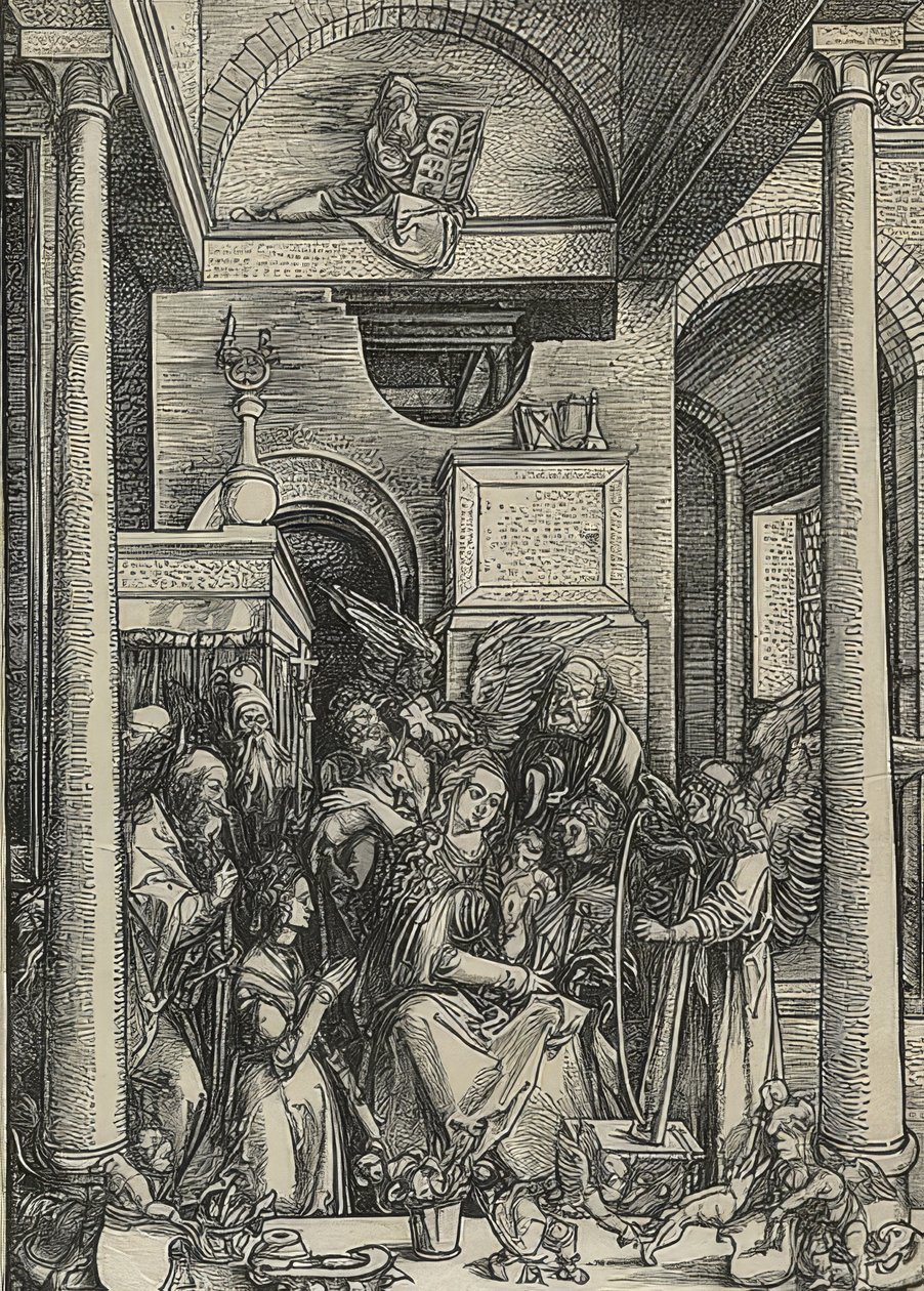 Marienleben: Tilbedelse av Maria. 1502 av Albrecht Dürer