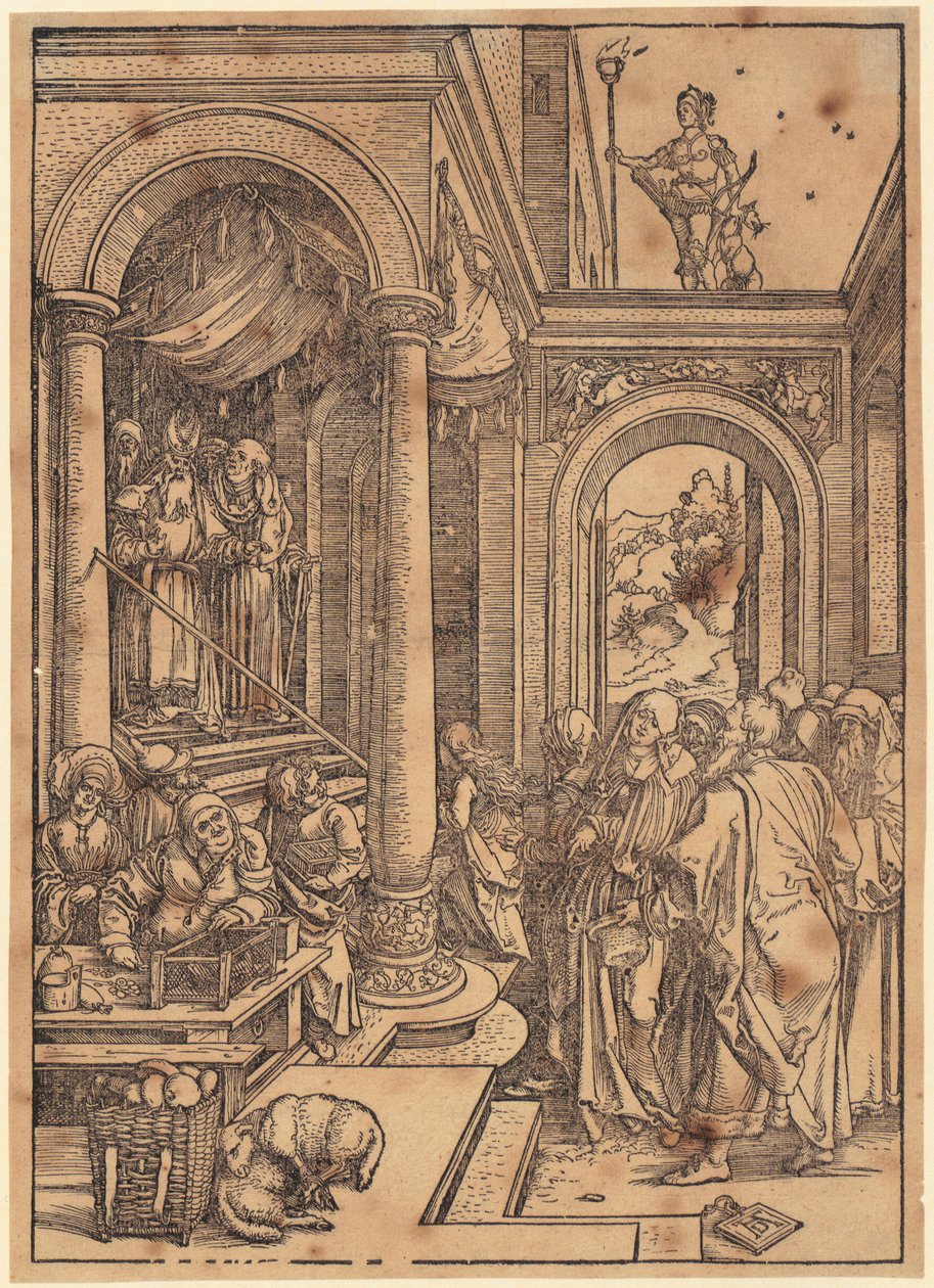 Marias fremstilling i tempelet, blad 6 fra serien «Marias liv» av Albrecht Dürer