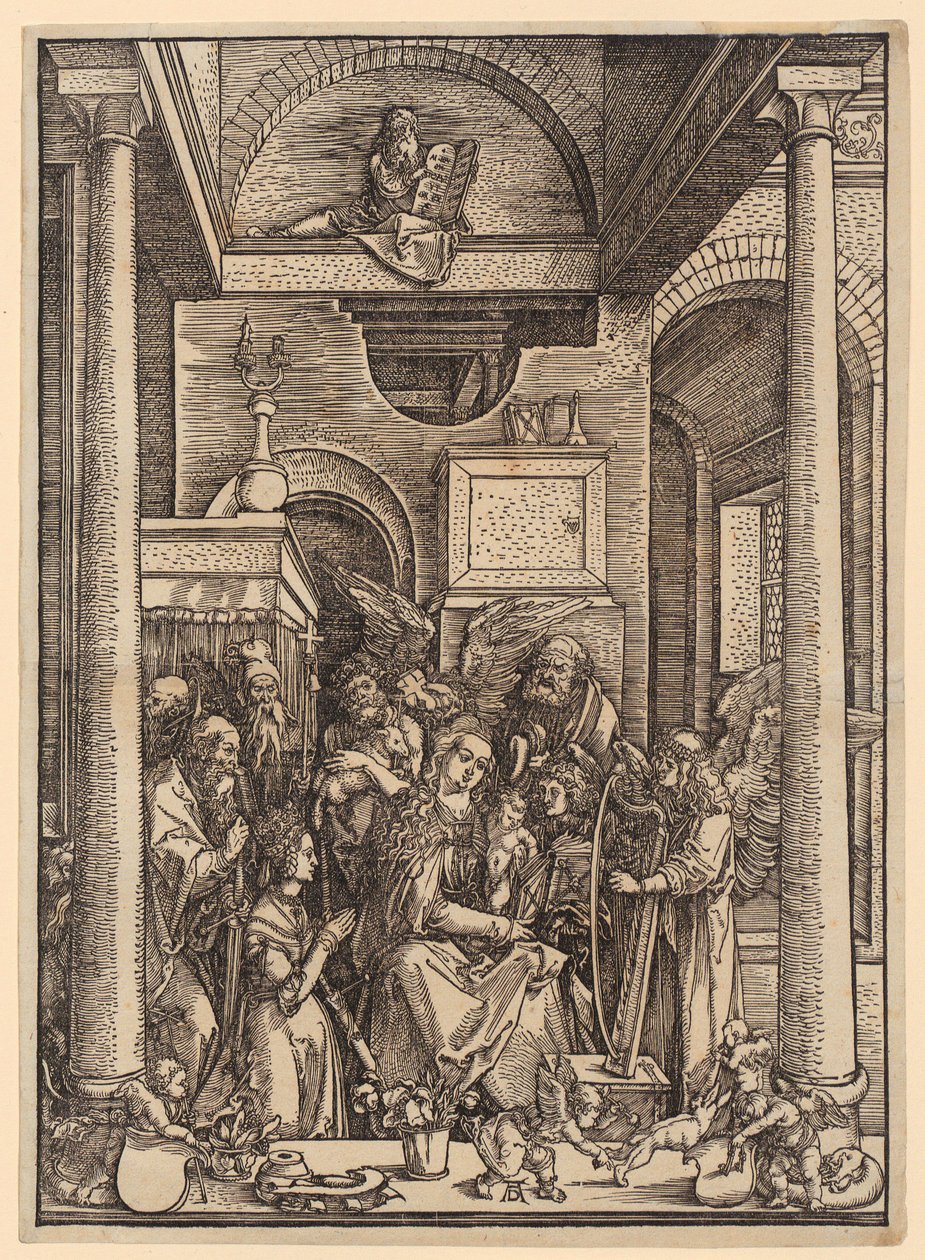 Maria-dyrkelsen, blad 20 i serien «Marias liv» av Albrecht Dürer