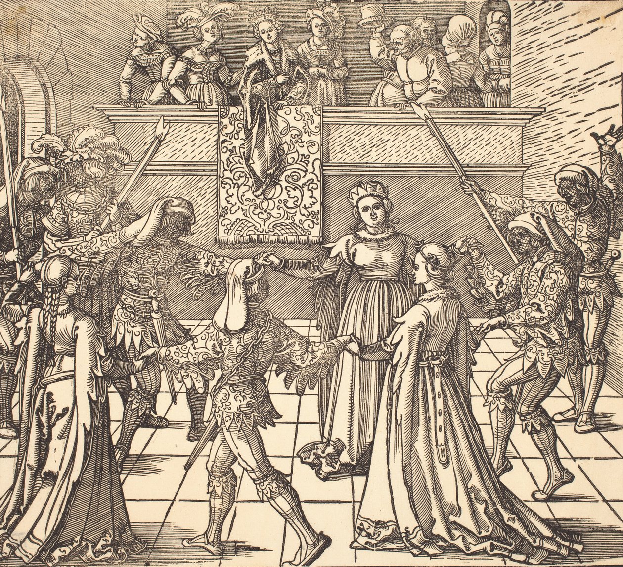 Maskeradedans med fakler, ca. 1516. av Albrecht Dürer