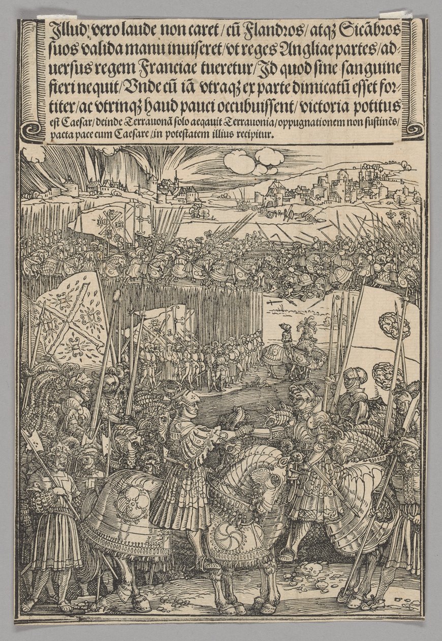 Maximilian og Henry VIII av England, plate 22 fra historiske scener fra livet til keiser Maximilian I fra triumfbuen av Albrecht Dürer