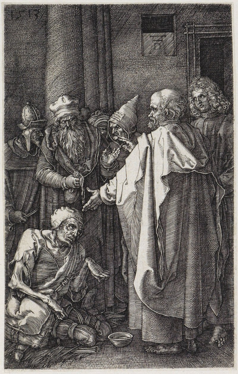 Peter og Johannes helbreder den lamme av Albrecht Dürer