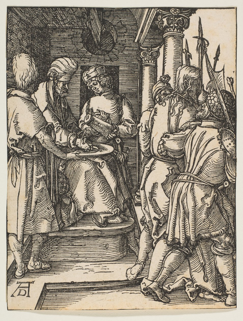 Pilatus vasker hendene, fra The Small Passion, ca. 1509. av Albrecht Dürer