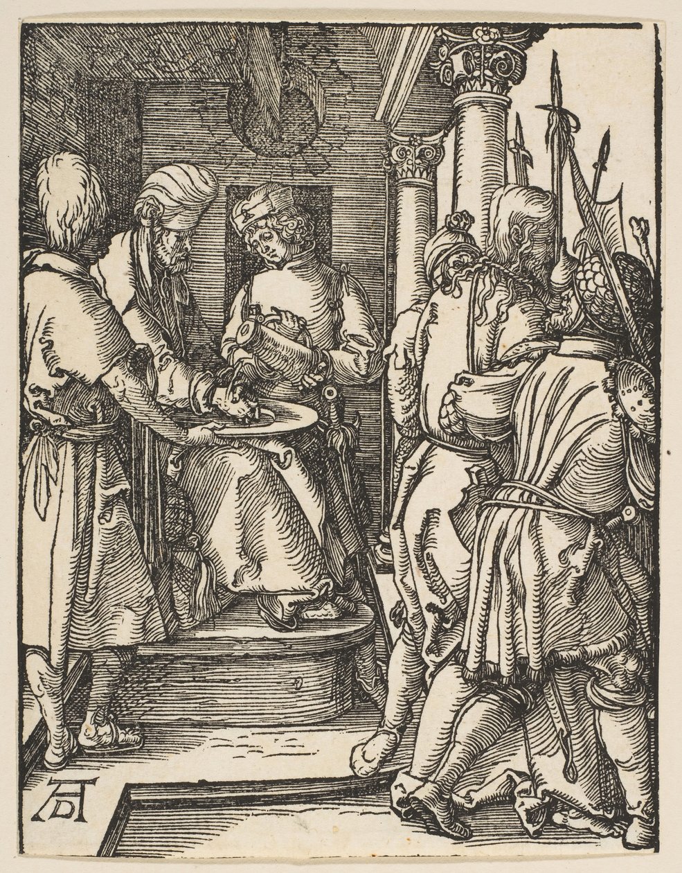 Pilatus vasker hendene, fra The Small Passion, ca. 1509. av Albrecht Dürer
