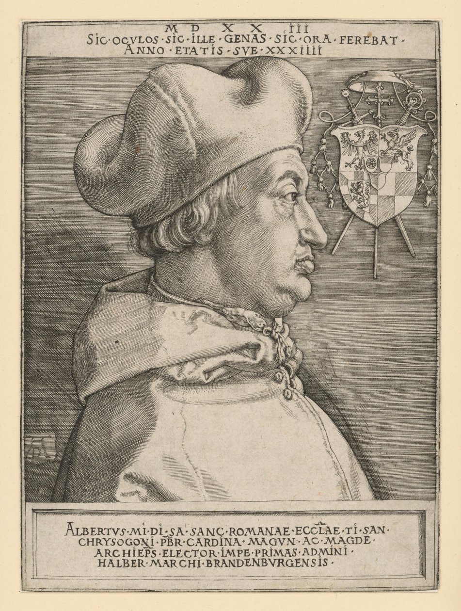 Portrett av kardinal Albrecht av Brandenburg (Den store kardinalen) av Albrecht Dürer