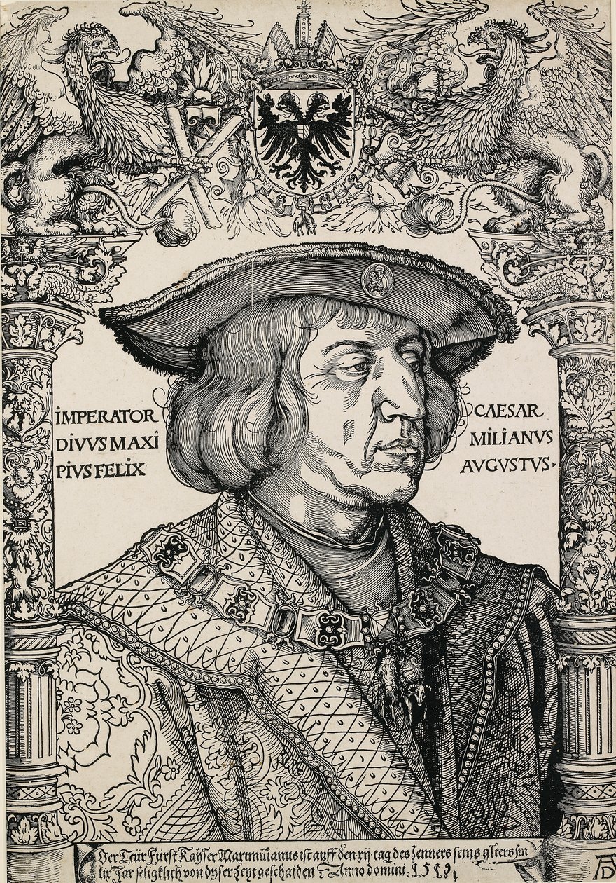 Portrett av keiser Maximilian I, c1519 av Albrecht Dürer