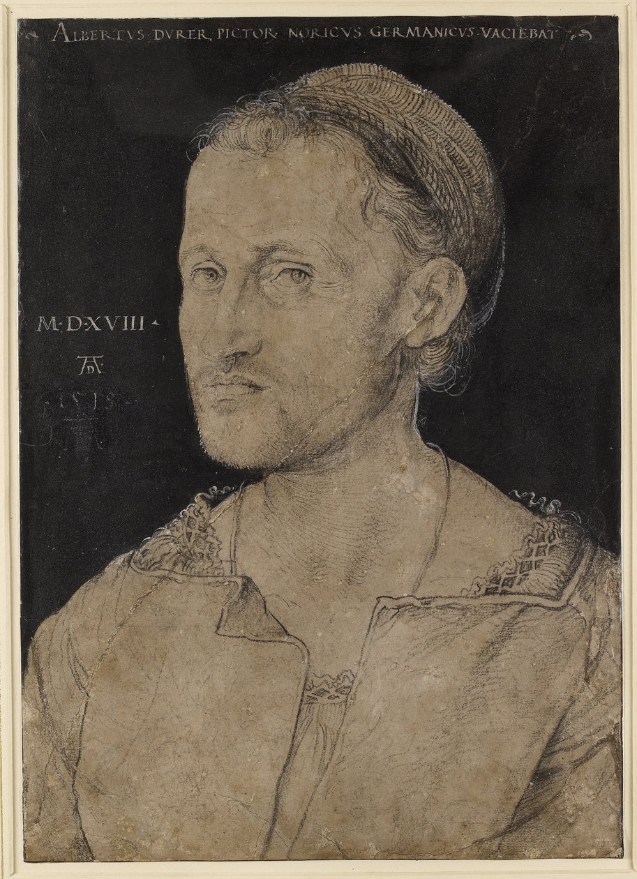 Portrett av Hans Burgkmair, 1518 (kull) av Albrecht Dürer