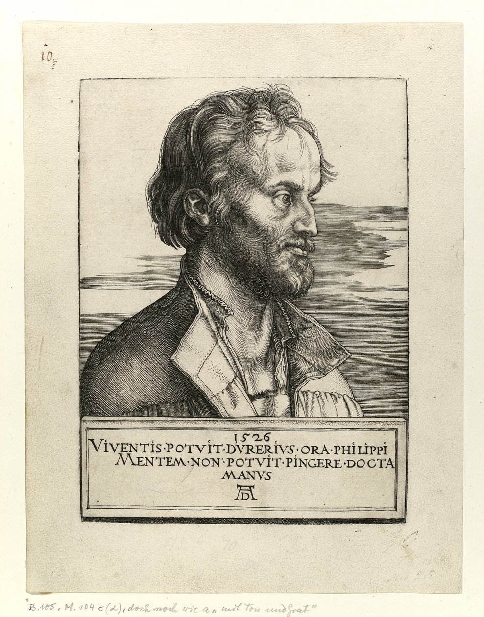 Portrett av Philipp Melanchton, 1526 av Albrecht Dürer