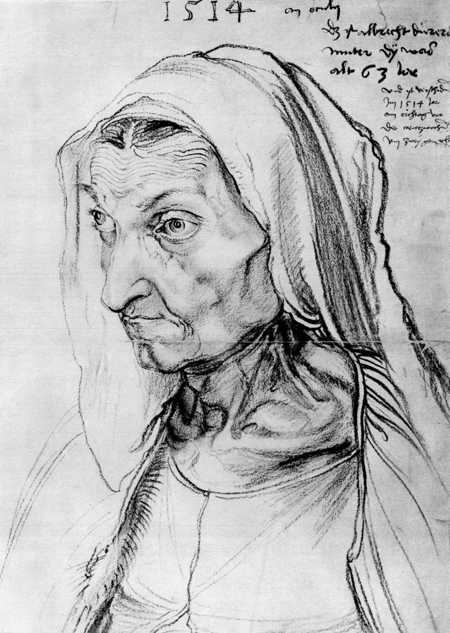 Portrett av kunstnerens mor, 1514, 1936 av Albrecht Dürer