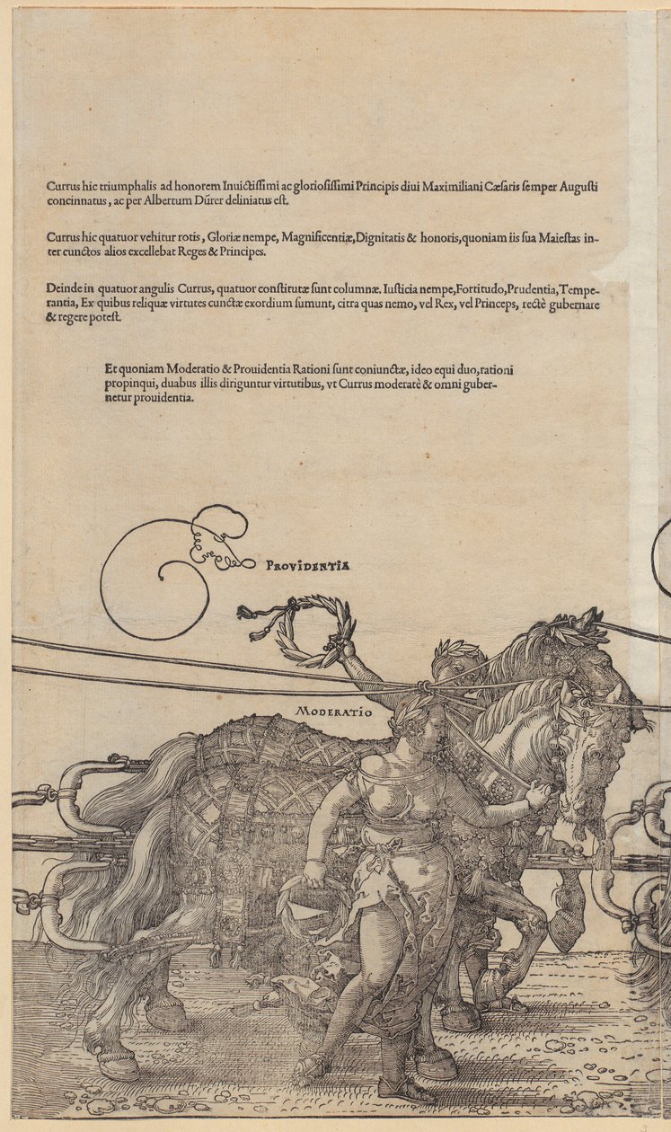 Providentia, blad 3 fra serien «Den store triumfvognen» av Albrecht Dürer