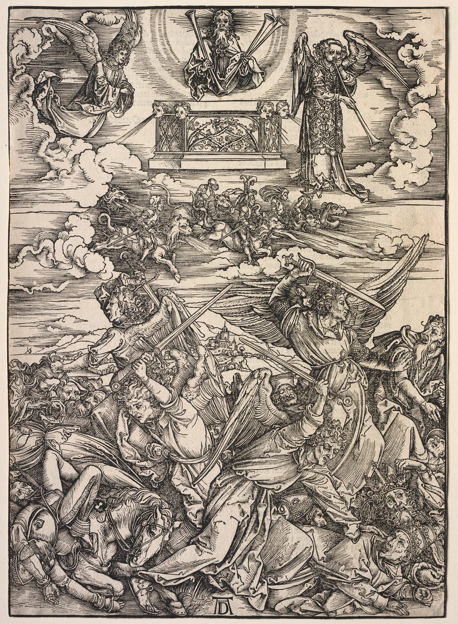 Johannes' åpenbaring: De fire ødeleggende englene av Albrecht Dürer