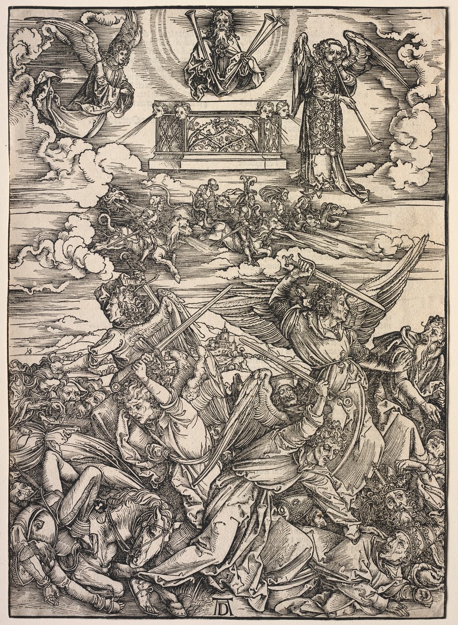 Johannes åpenbaring: The Four Destroying Angels, 1511. av Albrecht Dürer