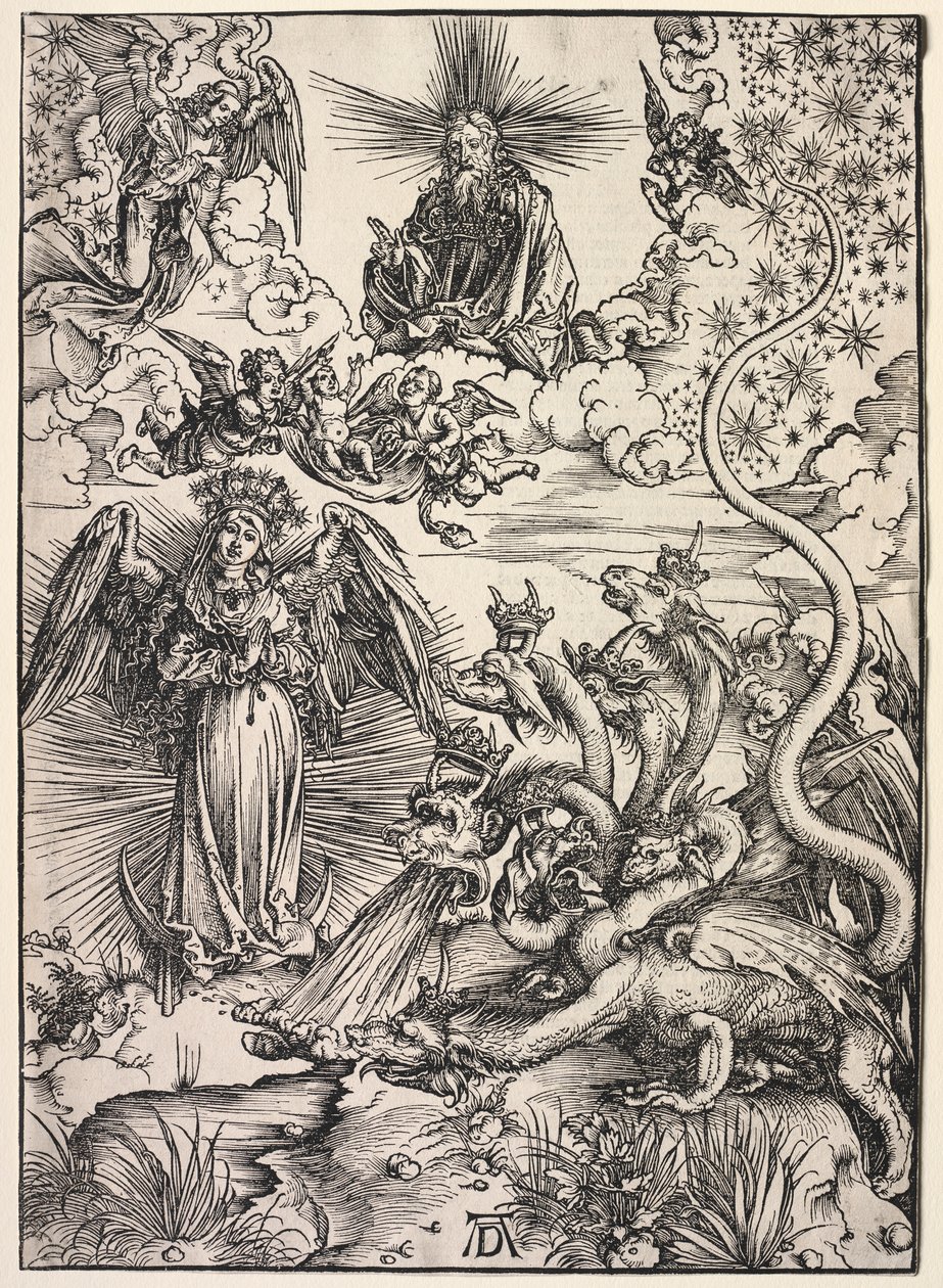Johannes' åpenbaring: Kvinnen kledd med solen av Albrecht Dürer