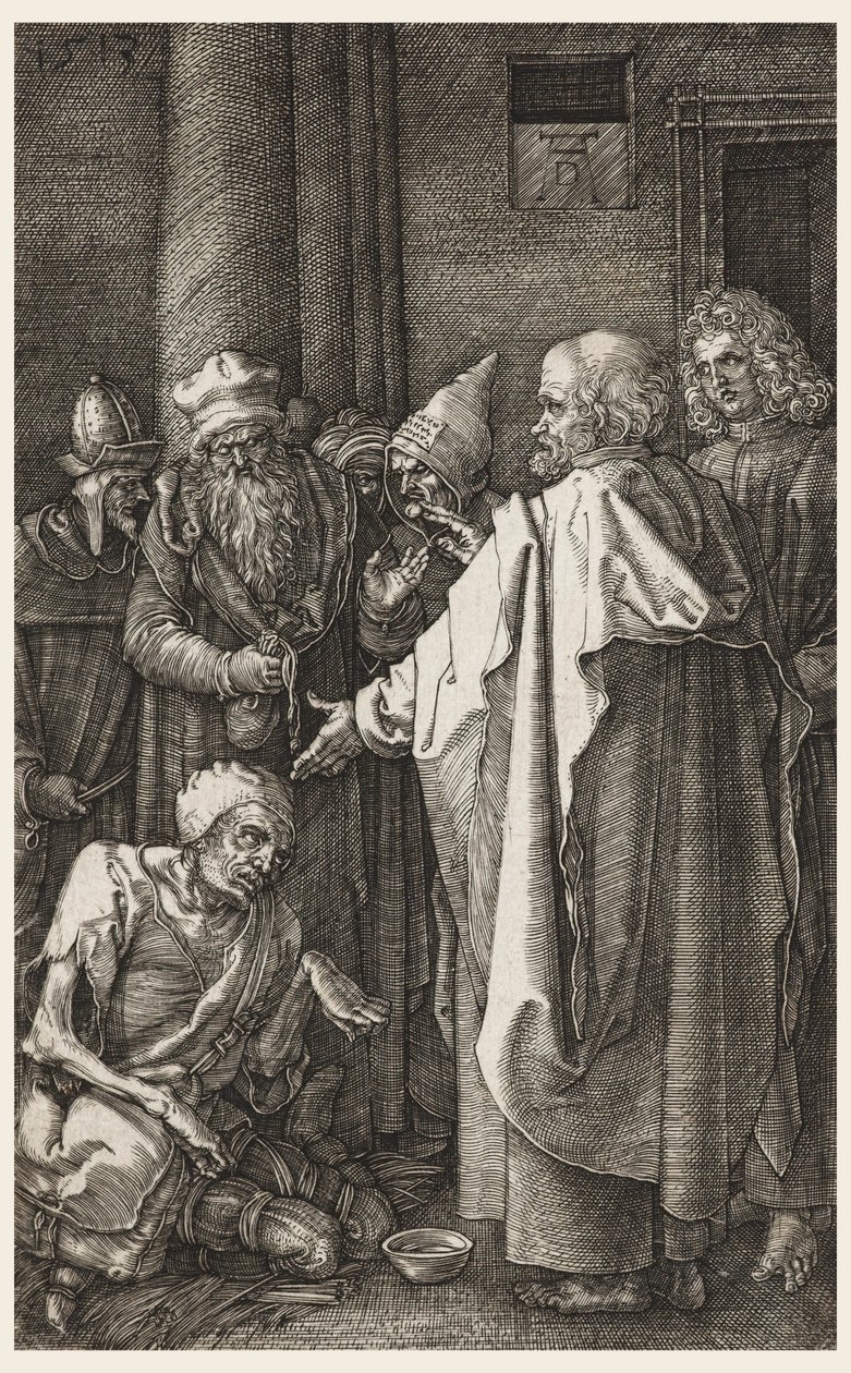 S. Peter og S. John helbreder den lamme ved tempelporten av Albrecht Dürer