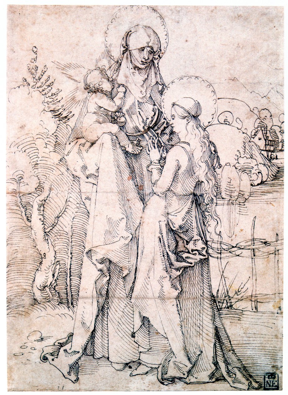 Saint Anne med barnet og jomfru Maria, c1500 av Albrecht Dürer