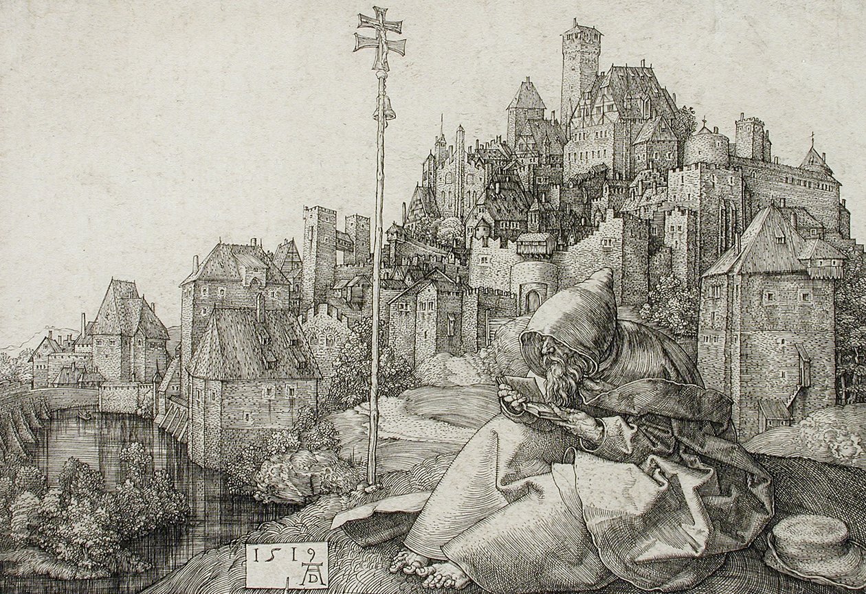 Lesning om den hellige Antonius av Albrecht Dürer
