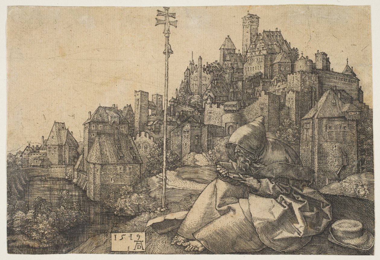 Sankt Antonius leser av Albrecht Dürer