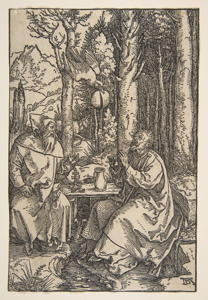 Saint Anthony og Saint Paul i ørkenen, ca. 1503. av Albrecht Dürer