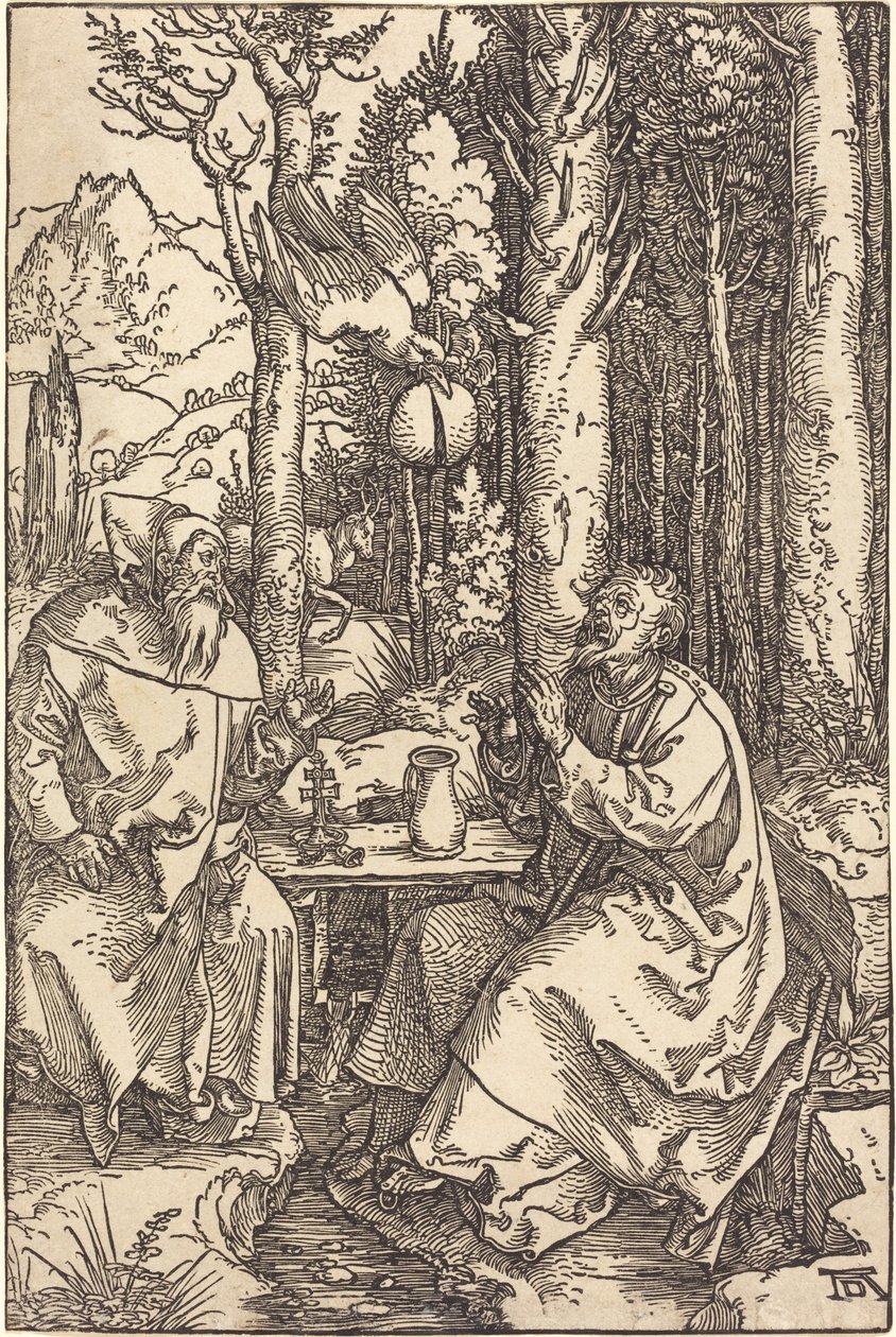 Saint Anthony og Saint Paul i villmarken av Albrecht Dürer