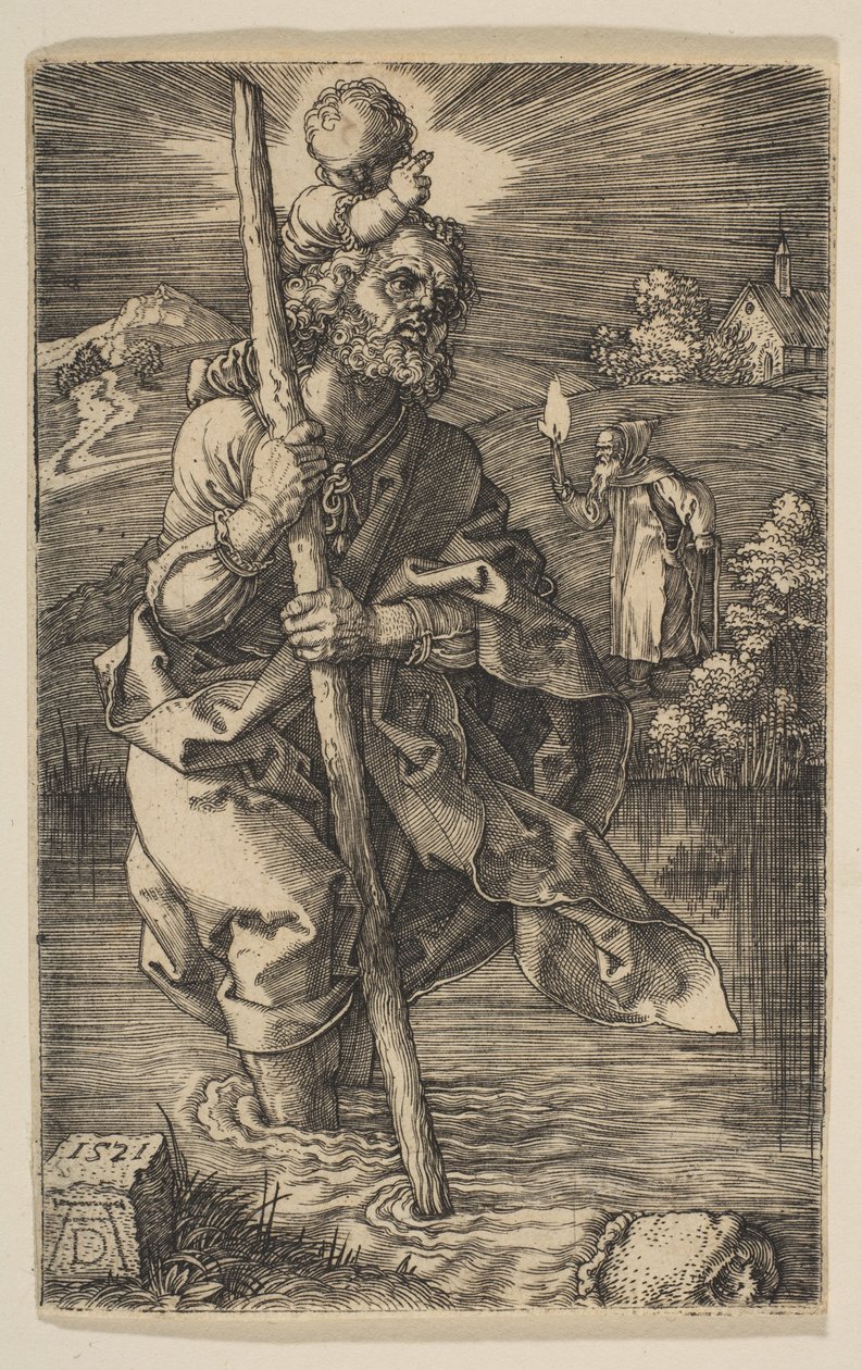 Sankt Kristoffer, vendt mot høyre av Albrecht Dürer