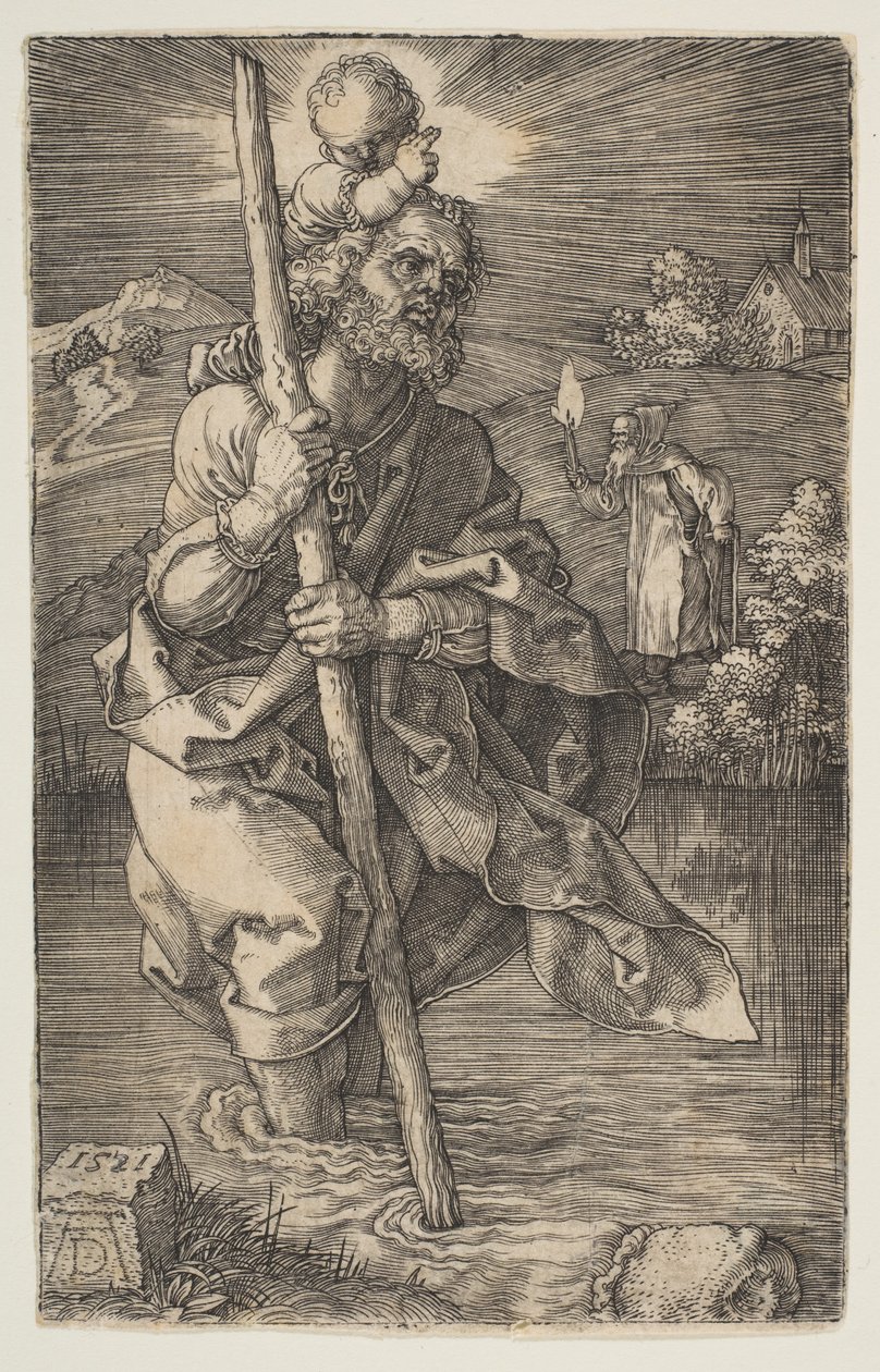 Sankt Kristoffer vendt mot høyre av Albrecht Dürer