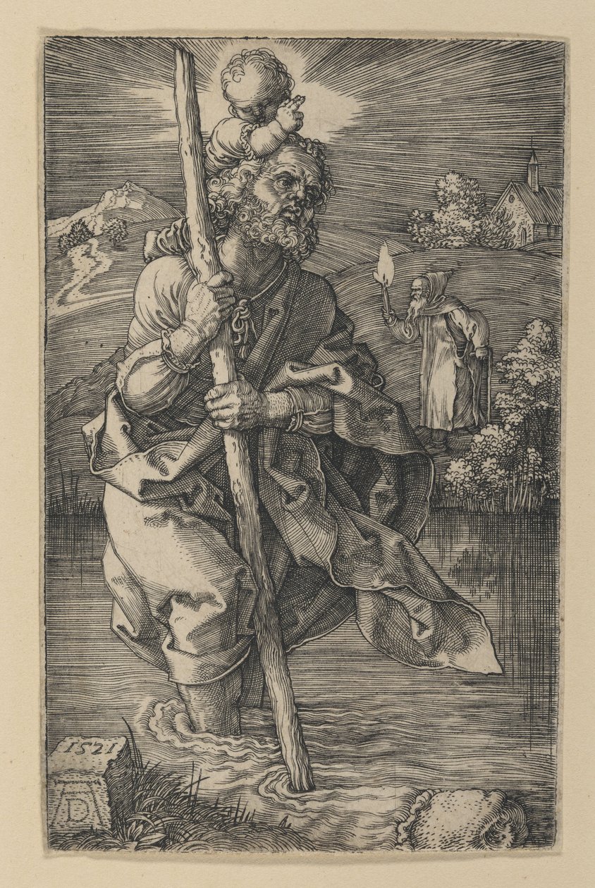Sankt Kristoffer vendt mot høyre av Albrecht Dürer